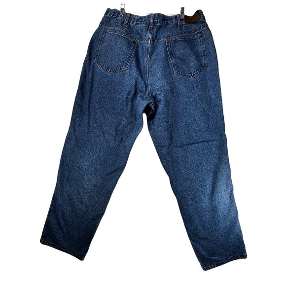 Cabelas Womens 20 Reg Blue Denim Jeans Plaid Flannel Lining Relaxed Fit Zip Fly - Picture 3 of 14